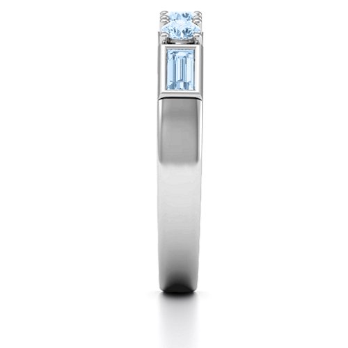Charmed by Love Ring – Sterling Silver with Aquamarine