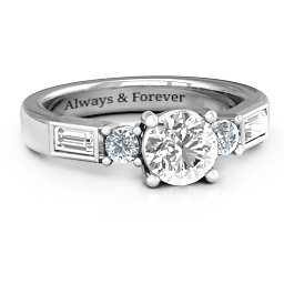 Andrea Engagement Ring in 925 Sterling Silver with White Premium Zirconia, Cubic Zirconia, and White Sapphire