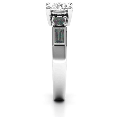 Andrea Engagement Ring – Sterling Silver with White Premium Zirconia and Alexandrite