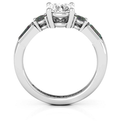 Andrea Engagement Ring – Sterling Silver with White Premium Zirconia and Alexandrite