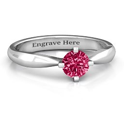 Sandra Solitaire Ring in 925 Sterling Silver with Ruby