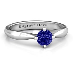 Sandra Solitaire Ring in 925 Sterling Silver with Blue Sapphire