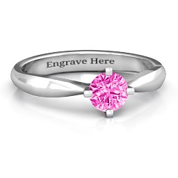 Sandra Solitaire Ring in 925 Sterling Silver with Pink Tourmaline
