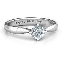Sandra Solitaire Ring in 925 Sterling Silver with Cubic Zirconia