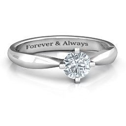 Sandra Solitaire Ring in 925 Sterling Silver with Cubic Zirconia