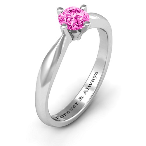Sandra Solitaire Ring – Sterling Silver with Pink Tourmaline