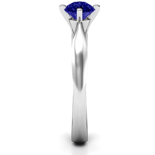 Sandra Solitaire Ring – Sterling Silver with Blue Sapphire