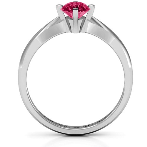 Sandra Solitaire Ring – Sterling Silver with Ruby