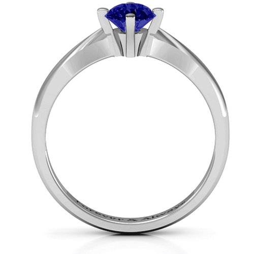 Sandra Solitaire Ring – Sterling Silver with Blue Sapphire