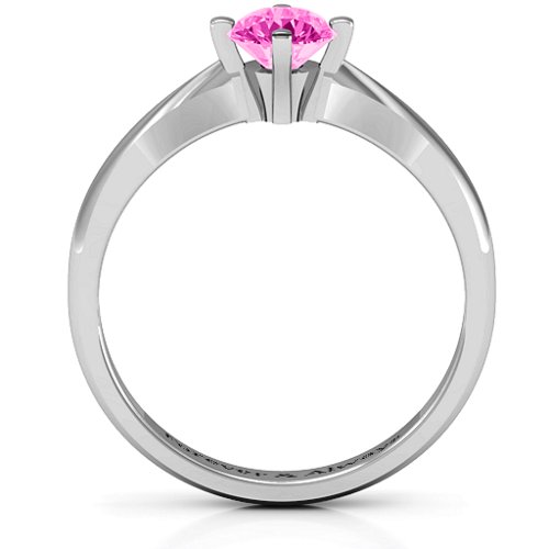 Sandra Solitaire Ring – Sterling Silver with Pink Tourmaline