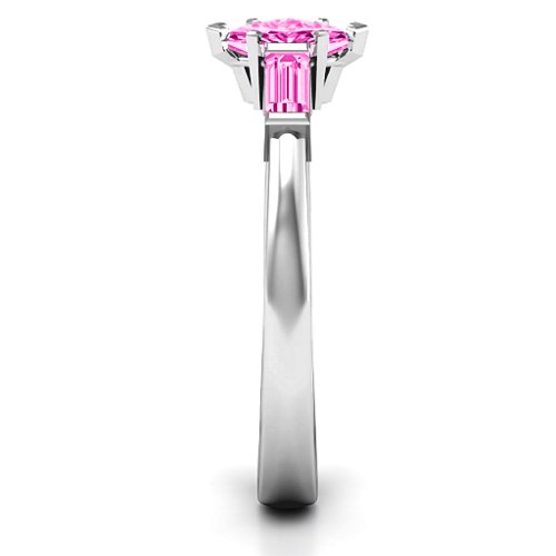 Marquise Cut Love Ring – Sterling Silver with Pink Tourmaline