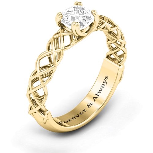 Tangled in Love Ring – 10K Yellow Gold with White Premium Zirconia