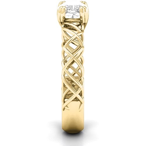 Tangled in Love Ring – 10K Yellow Gold with White Premium Zirconia