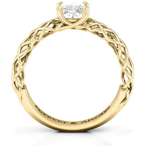 Tangled in Love Ring – 10K Yellow Gold with White Premium Zirconia
