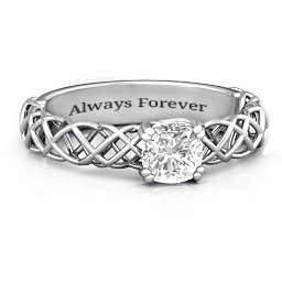 Tangled in Love Ring in 925 Sterling Silver with White Premium Zirconia