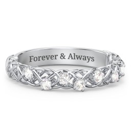 Stones Woven in Love Ring in 925 Sterling Silver with Cubic Zirconia
