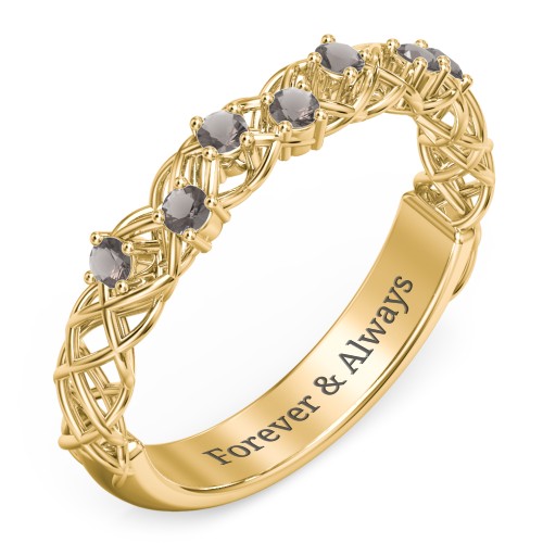 Stones Woven in Love Ring