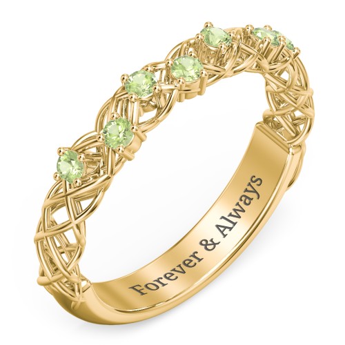 Stones Woven in Love Ring