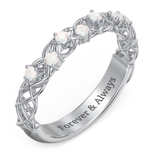 Stones Woven in Love Ring