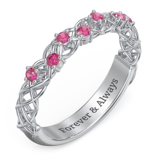 Stones Woven in Love Ring