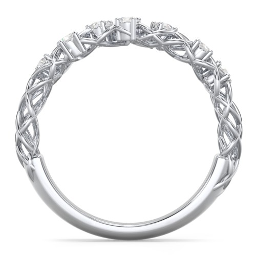 Stones Woven in Love Ring – Sterling Silver with Diamond