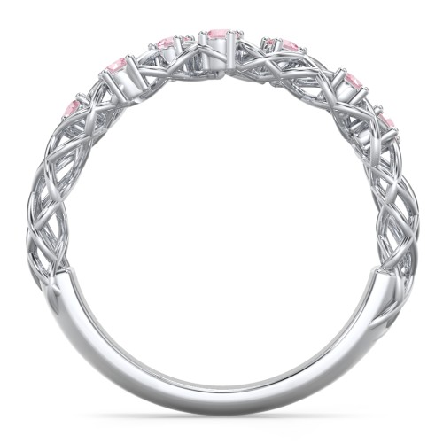 Stones Woven in Love Ring – Sterling Silver with Pink Tourmaline