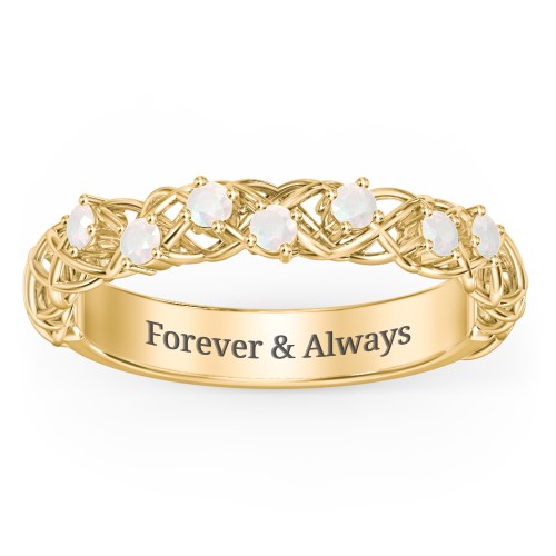 Stones Woven in Love Ring