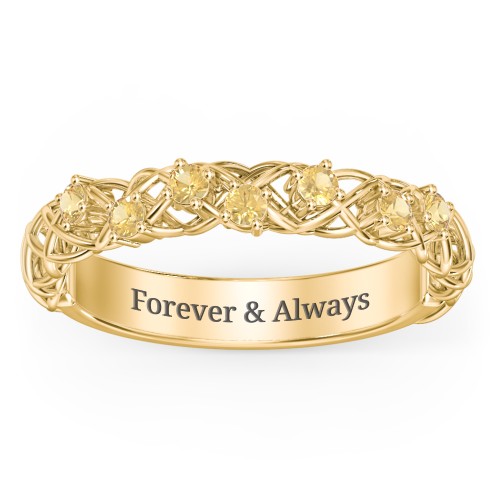 Stones Woven in Love Ring