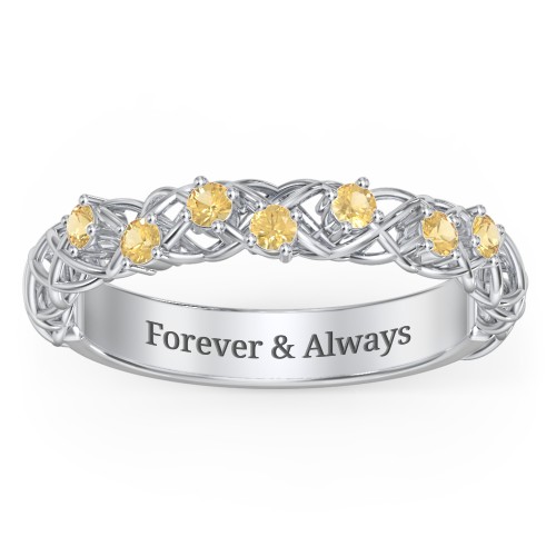 Stones Woven in Love Ring