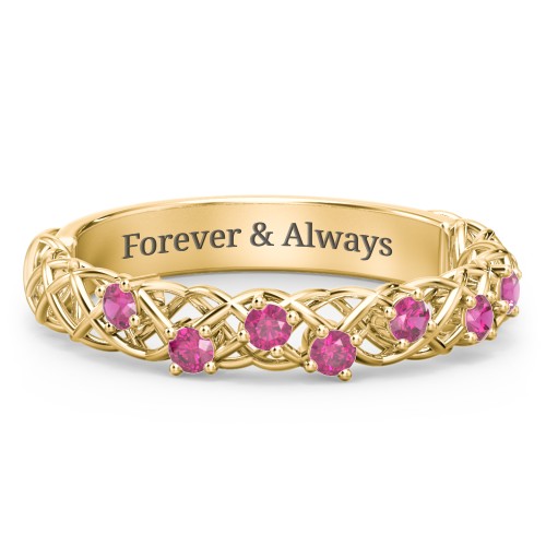 Stones Woven in Love Ring