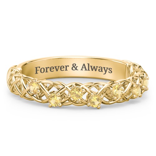 Stones Woven in Love Ring
