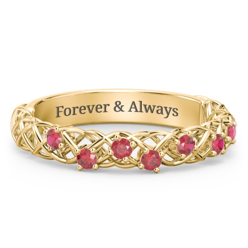 Stones Woven in Love Ring
