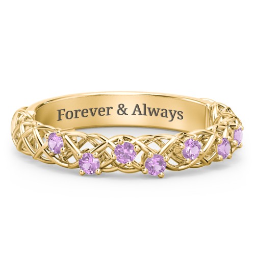 Stones Woven in Love Ring