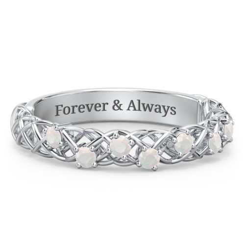 Stones Woven in Love Ring