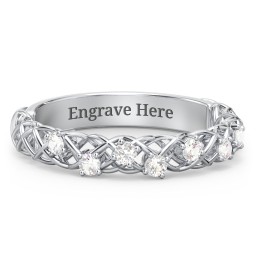 Stones Woven in Love Ring in 925 Sterling Silver with Cubic Zirconia