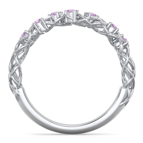 Stones Woven in Love Ring – Sterling Silver with Amethyst