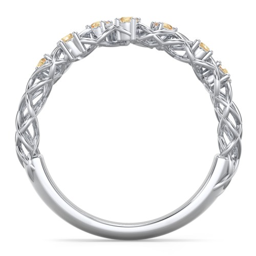 Stones Woven in Love Ring – Sterling Silver with Citrine