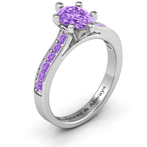Shining in Love Ring – Sterling Silver with Amethyst