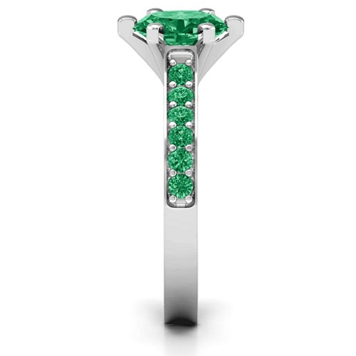 Shining in Love Ring – Sterling Silver with Emerald