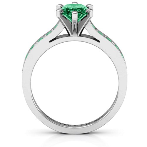 Shining in Love Ring – Sterling Silver with Emerald