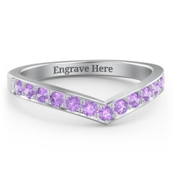 Vanessa Band Ring in 925 Sterling Silver with Amethyst