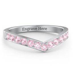 Vanessa Band Ring in 925 Sterling Silver with Pink Tourmaline