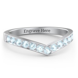 Vanessa Band Ring in 925 Sterling Silver with Blue Topaz