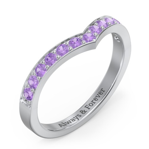 Vanessa Band Ring – Sterling Silver with Amethyst