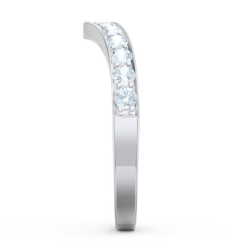 Vanessa Band Ring – Sterling Silver with Aquamarine