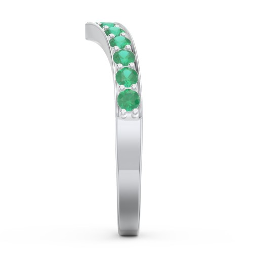 Vanessa Band Ring – Sterling Silver with Emerald