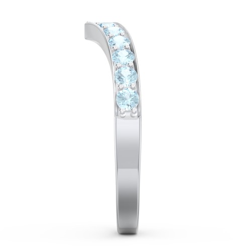 Vanessa Band Ring – Sterling Silver with Blue Topaz