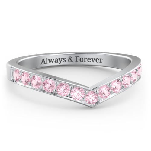 Vanessa Band Ring – Sterling Silver with Pink Tourmaline