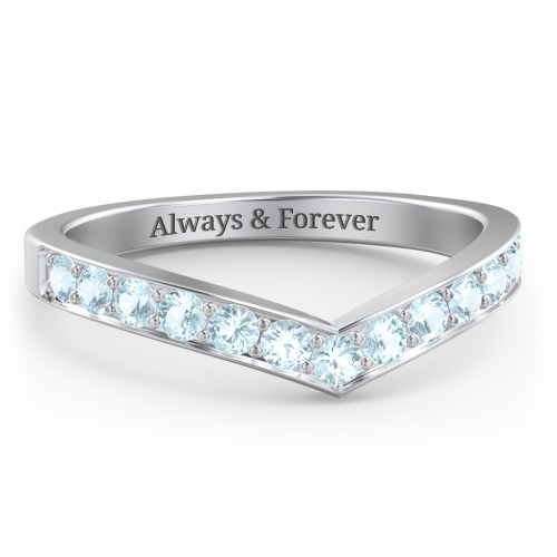 Vanessa Band Ring – Sterling Silver with Blue Topaz