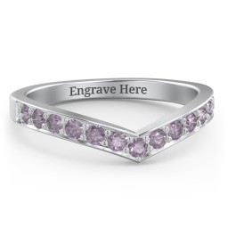 Vanessa Band Ring in 925 Sterling Silver with Alexandrite